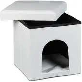 Relaxdays 2-tlg. Hunde Set Weiß,Schwarz,Silber