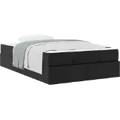 vidaXL Bettgestell mit Matratze Sonstiges 2 pcs Schwarz PVC