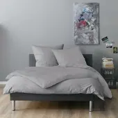 Lorena Mako-Satin Bettwäsche Verona Kissenbezug einzeln 80x80 cm | silber
