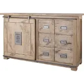 MASSIVMOEBEL24.DE MASSIVMOEBEL24 Sideboard Mango 140x45x85 whitewash lackiert RAILWAY #321