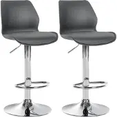 CLP 2er Set Barhocker Gilbert grau Material Kunststoff