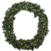 Everlands Künstlicher Tannenkranz 50cm mit LED Lichtern Grün / Warmweiß