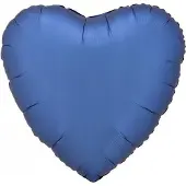 Amscan Folienballon Herz Azur Blau Seidenglanz