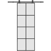 vidaXL Schiebetür mit Beschlag 76x205 cm ESG-Glas & Aluminium