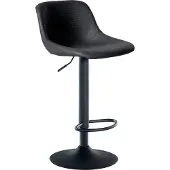 CLP Barhocker Loft mit Rückenlehne und 360 drehbar schwarz Material Kunstleder