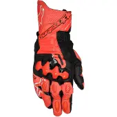 Alpinestars GP Plus R V3 Bright Rot Fluo Schwarz Leder Handschuhe Größe XL