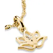 Thomas Sabo Charm-Anhänger Lotusblüte mit Stein Connect vergoldet