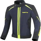 Bogotto Blaze-Air Motorrad Textiljacke, schwarz/blau/fluo-gelb, L