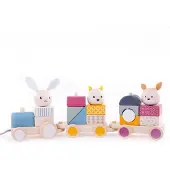 Bigjigs Toys BigJigs Holz Aktivitätszug -es Nachziehspielzeug