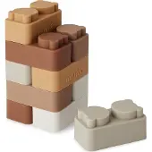 Nuuroo Bauklötze Silikon 10er-Pack, Brown, Babyspielzeug