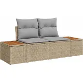 vidaXL Gartensofa-set mit Kissen 13 pcs Beige und Hellgrau
