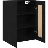vidaXL Wandmontierter Schrank Schwarz Eichen-Optik 69,5 x 34 x 90 cm