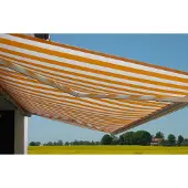 Mendler Elektrische Kassettenmarkise H123, Markise Vollkassette 4,5x3m Polyester Orange/Weiß