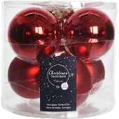 Neuveden Christbaumkugeln groß 8 cm 6er Set rot matt und glänzend