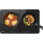 CIARRA Doppel-Induktionskochplatte 60 cm Touch Bedienung 9 Stufen Timer VM2TIH