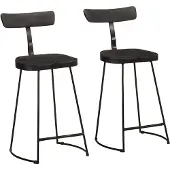vidaXL Barhocker 2 Stk. Schwarz 49x43x88 cm Mango Massivholz