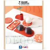 Fimo Kreativset - - Deko-Set Terrakotta - Fortgeschritten - Blau - Braun