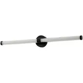 LUCANDE Melisa LED-Wandleuchte, schwarz, 90 cm, CCT, IP44 - , Melisa, Schwarz, für Badezimmer, Glas, Modern