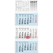 Brunnen 3-Monatskalender Wandkalender 32x74cm 3 Monatsblöcke 2027 | Gr.: onesize