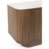 Housecraft living Almira Anrichte Niedrig 180 cm Holz/ Marmoroptik Walnussfarbe