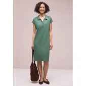 Street One Shirtkleid Viskosemix, knielang, mit Polokragen