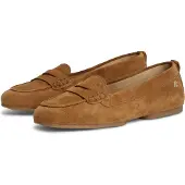 Tommy Hilfiger Loafer "TH FLEX SUEDE LOAFER BALLERINA", Damen, Gr. 40, Textil, braun, Veloursleder, aufgeraut, unifarben, Basic, Schuhe Loafer, Schlupfschuh, Slipper, Pennyloafer im Mokassin-Stil