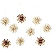 Bloomingville - Star Weihnachtsornament, Ø 10 cm, natur (9er-Set)