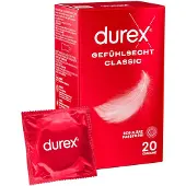 Durex «Gefühlsecht Classic» 20 Dünne Markenkondome Easy-On (20 Kondome) 20 St
