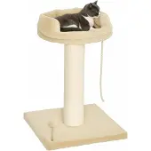 SUGIFT Kratzbaum 83 cm Katzenbaum mit Sisalstämmen, Plattform, Spielball, Beige