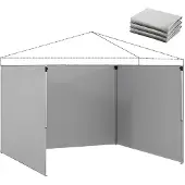 SUGIFT Seitenteile Pavillon 3x3 m 3er-Set Seitenwand Reißverschluss UV-Schutz Hellgrau