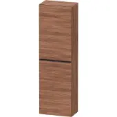 Duravit D-Neo Halbhochschrank, 400x1320x240mm, eine Tür, Türanschlag Rechts, 4 Glasfachböden, Griff Diamantschwarz, DE1318RBD790000, Farbe: Nussbaum Natur Dekor