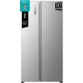 Hisense Hi3 Freistehend Side-by-Side-Kühlschrank, Inox, 527 l, Freistehend, Amerikanische Tür, Grau, Edelstahl, 2 Tür(en), Berührung, LED