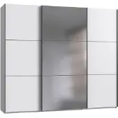 Wimex Schwebetürenschrank Indiana Kleiderschrank mit Spiegel 250x65x216cm weiß (18946)