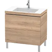 Duravit Waschtischunterschrank c-bonded L-Cube 80x48cm, 1 HL, Ei marm., 2 Ausz., steh.