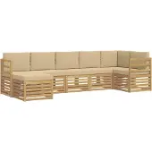 vidaXL Outdoor-Sofagarnitur 7 pcs Weiß und Beige