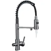 OEM Küchenarmatur, Dual-Handle, 360-Grad-Drehung, Waffen-Grau-Farbe