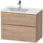 Duravit D-Neo Waschtischunterbau wandhängend, 810x625x462mm, 1 Auszug, 1 Schubkasten, mit Griff Gold poliert, DE4366034550000