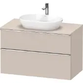 Duravit D-Neo, Konsolenwaschtischunterbau wandhängend, 1000x664x550mm, 1x Auszug, 1x Schubkasten, mit Griff Chrom, DE4968010910000, Farbe: Taupe Matt Dekor