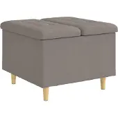 vidaXL Aufbewahrungsottomane mit Kissen Taupe 60 x 60 x 45 cm Stoff