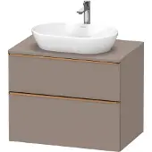 Duravit D-Neo, Konsolenwaschtischunterbau wandhängend, 800x664x550mm, 1x Auszug,1x Schubkasten, mit Griff Bronze gebürstet, DE4967004430000, Farbe: Basalt Matt Dekor