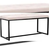 Proregal CHEFGASTRO Sitzbank PALMA Schwarz Stoff HxBxT 48x100x40cm Creme