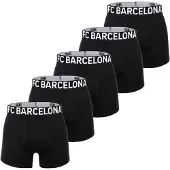 FC Barcelona Herren Boxershorts, 5er Pack - Boxer Briefs, Baumwollmischung, Logobund, einfarbig