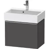 Duravit D-Neo Waschtischunterbau wandhängend, Compact, 584x440x372mm, 1 Auszug, mit Griff Edelstahl gebürstet, DE4229070490000, Farbe: Graphit Matt Dekor
