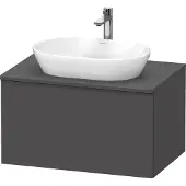 Duravit D-Neo, Konsolenwaschtischunterbau wandhängend, 800x459x550mm, 1x Auszug, mit Griff Diamantschwarz, DE49470BD490000, Farbe: Graphit Matt Dekor