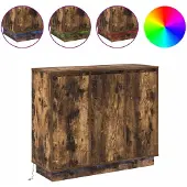 vidaXL LED-Sideboard Geräucherte Eiche 90 x 32 x 75 cm Holzwerkstoff
