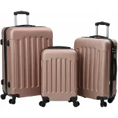 vidaXL Koffer 3 Stk. Roségold 50 x 31 x 78 cm ABS Kunststoff