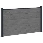 vidaXL zaunset 180 x 105 cm WPC und Aluminium Grau