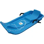 ACRA UFO Baby Schlitten aus Kunststoff, blau, mit Bremsen, 85x43x17 cm