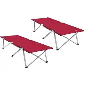vidaXL Klapp Schlafbett fürs Camping 2 pcs Rot 194 x 62,5 x 42,5 cm