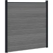 vidaXL zaunset 180 x 186 cm WPC und Aluminium Grau